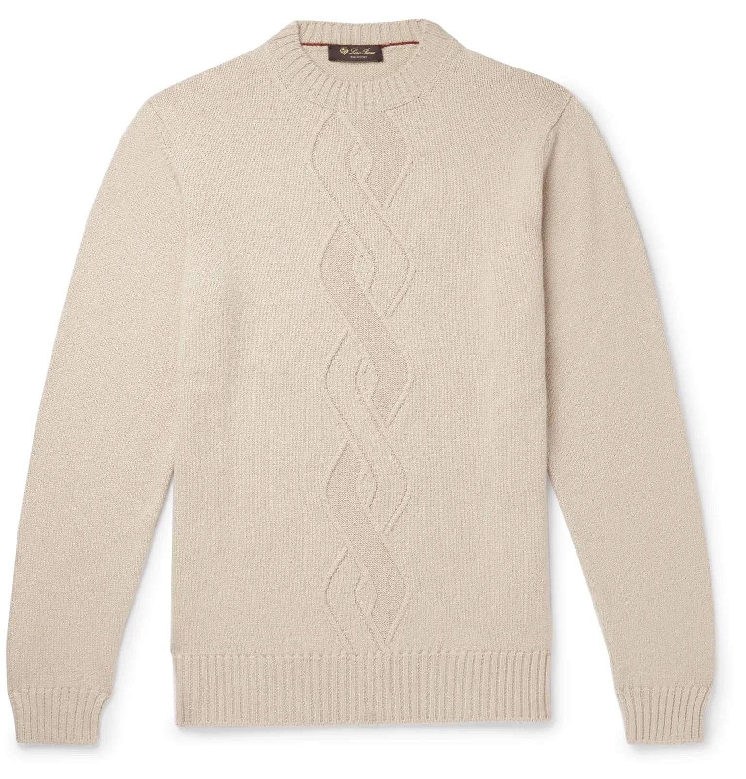 Cable-Knit Cashmere, Silk and Cotton-Blend Sweater - 1