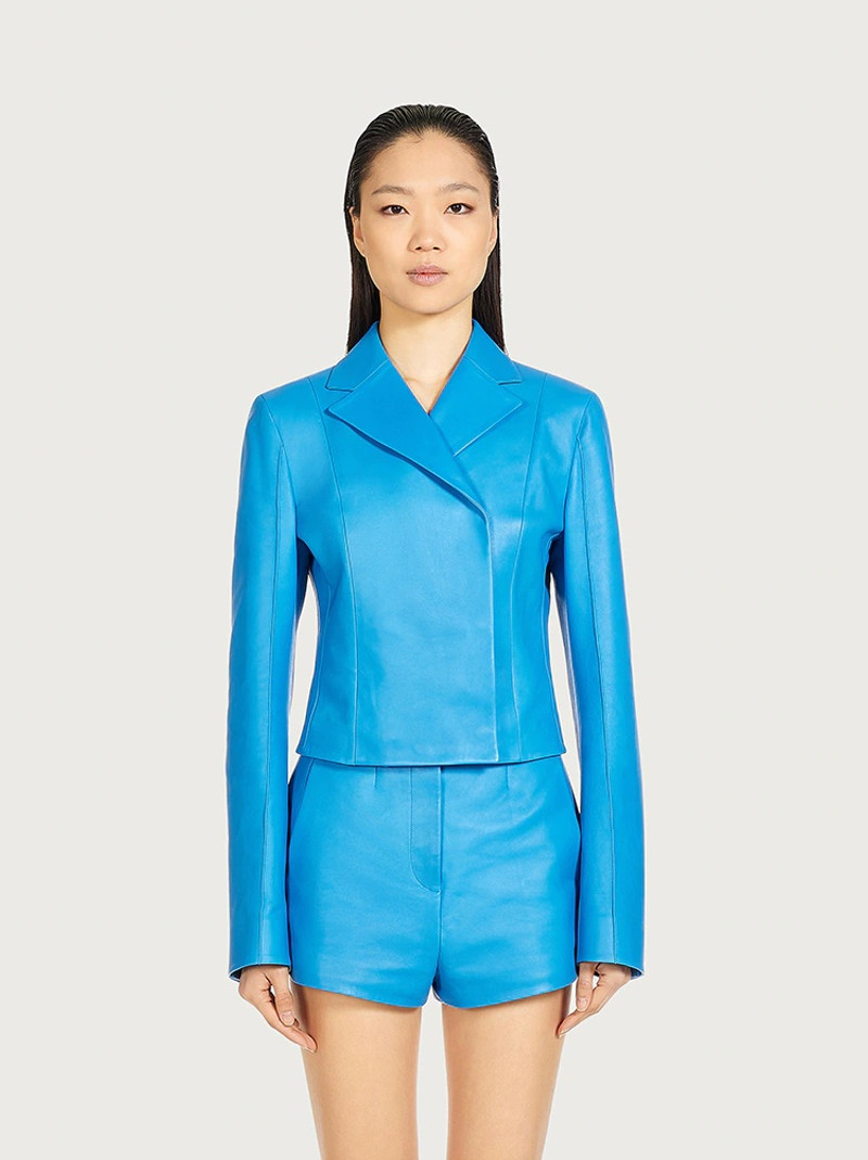 FERRAGAMO NAPPA CROPPED JACKET outlook