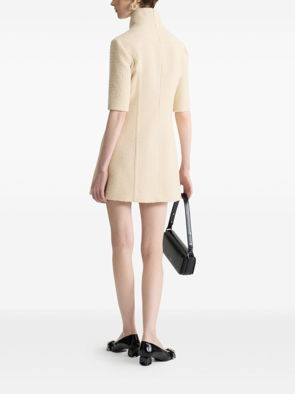 high-neck tweed mini dress - 3