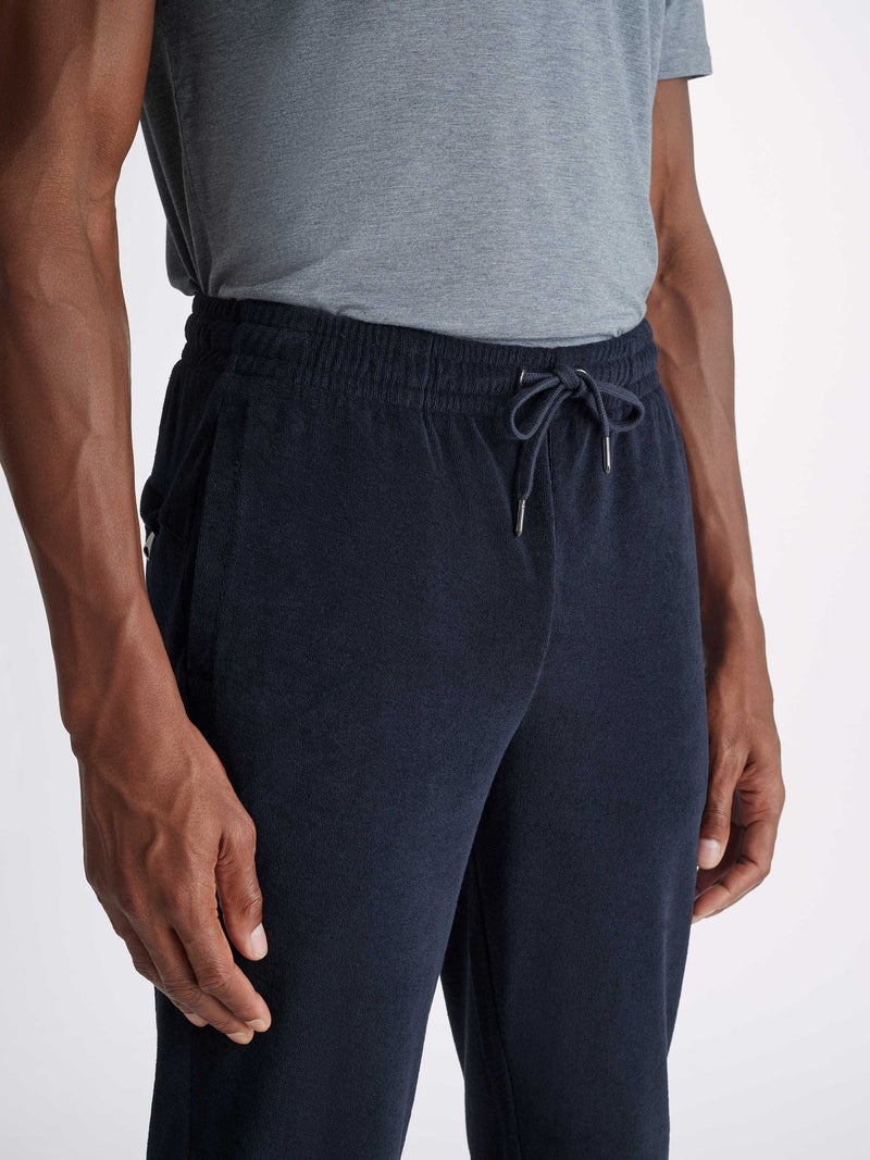 Men's Sweatpants Isaac Terry Cotton Navy - 5