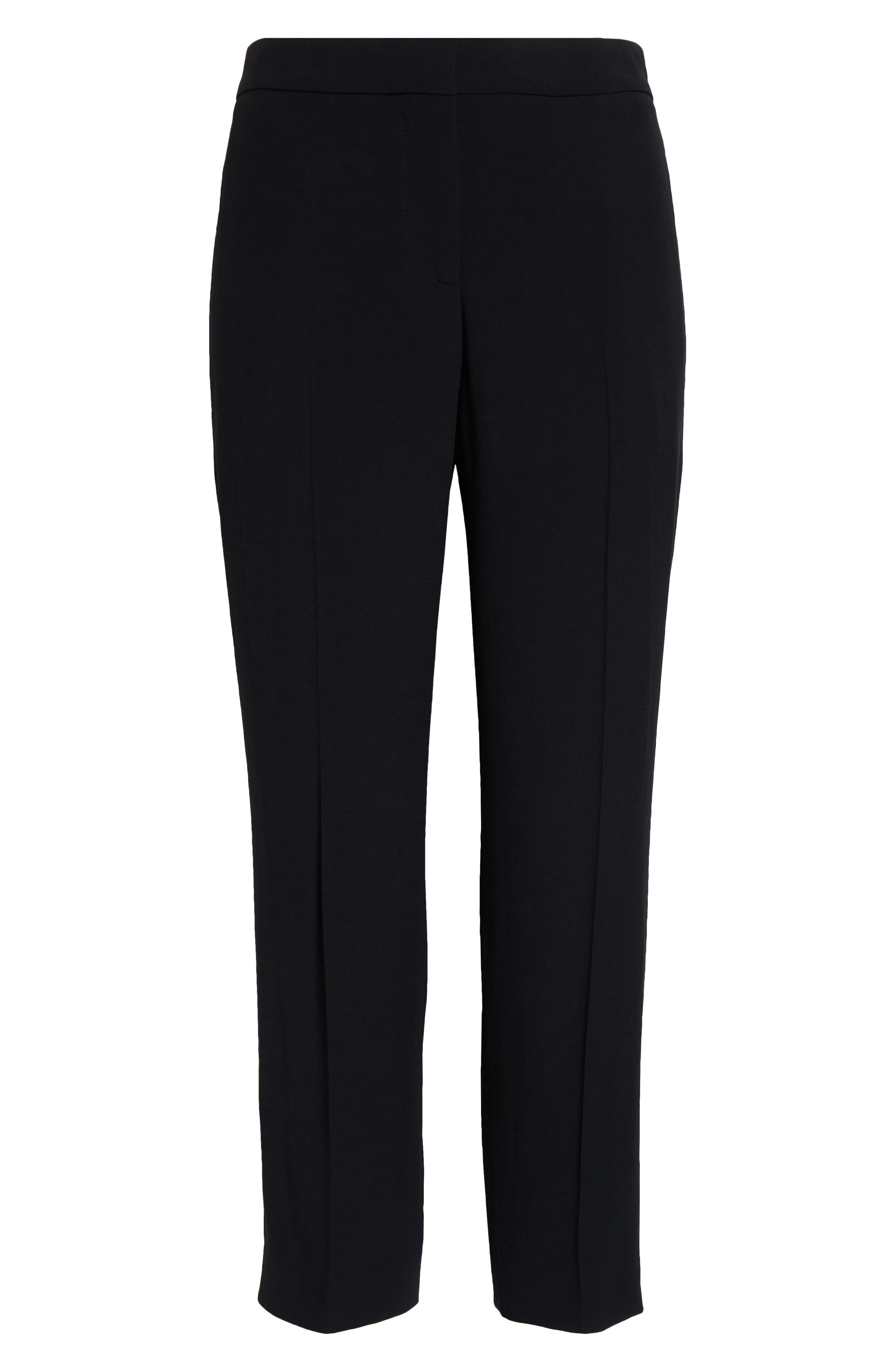 Alexander McQueen Leaf Crepe Cigarette Ankle Pants in Black at Nordstrom - 5