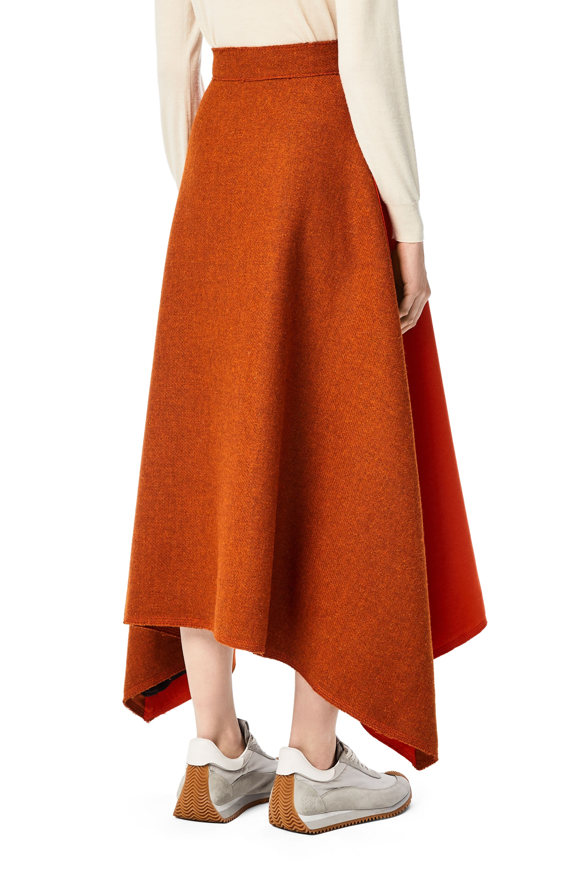 Gold button midi skirt in wool and cashmere - 4