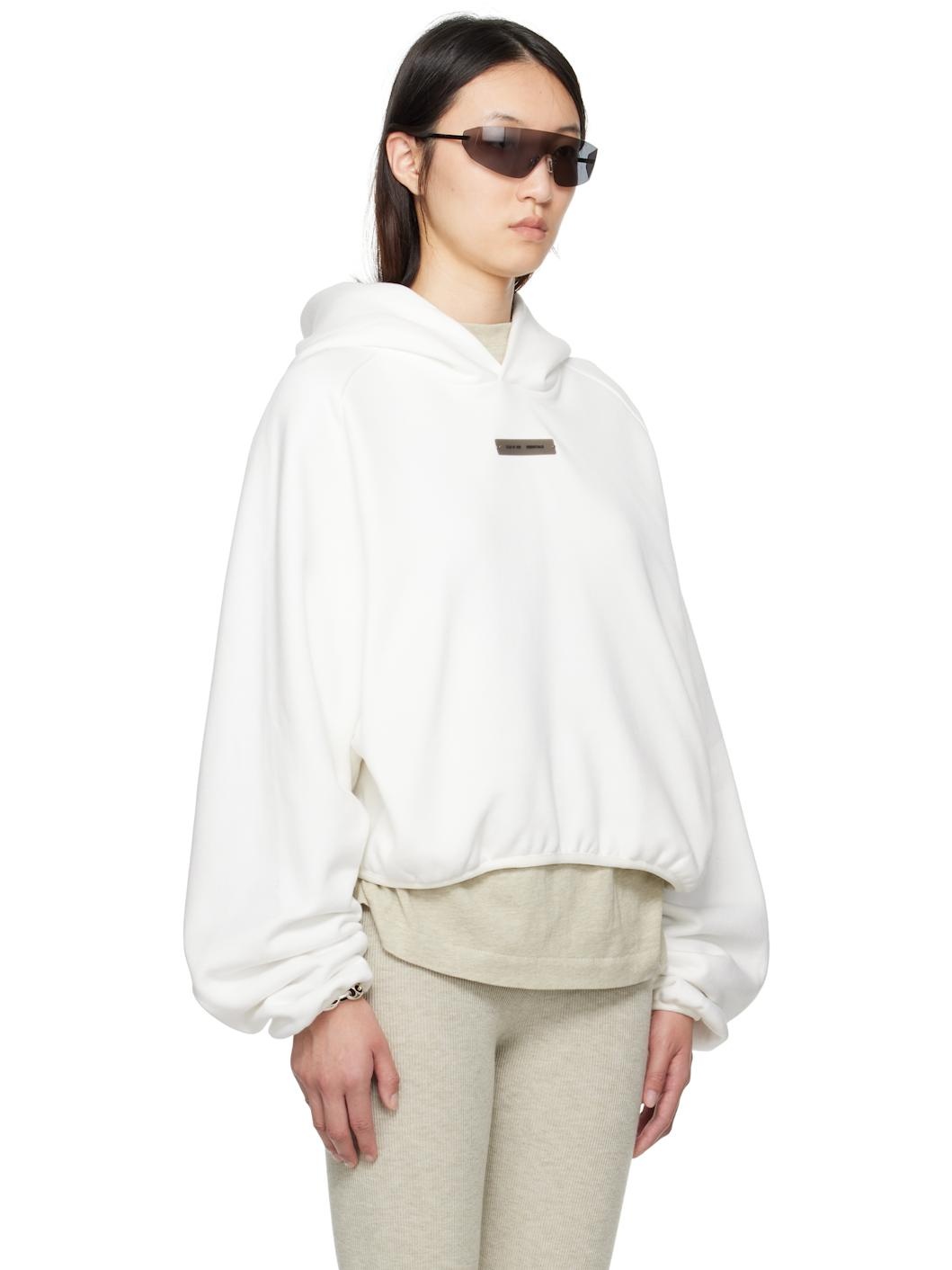 White Modern Fit Hoodie - 2