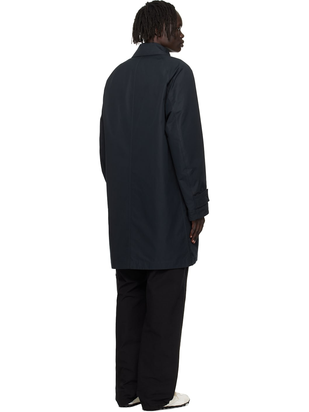 Navy 7100018 Weatherproof Cotton Canvas Long Coat - 3