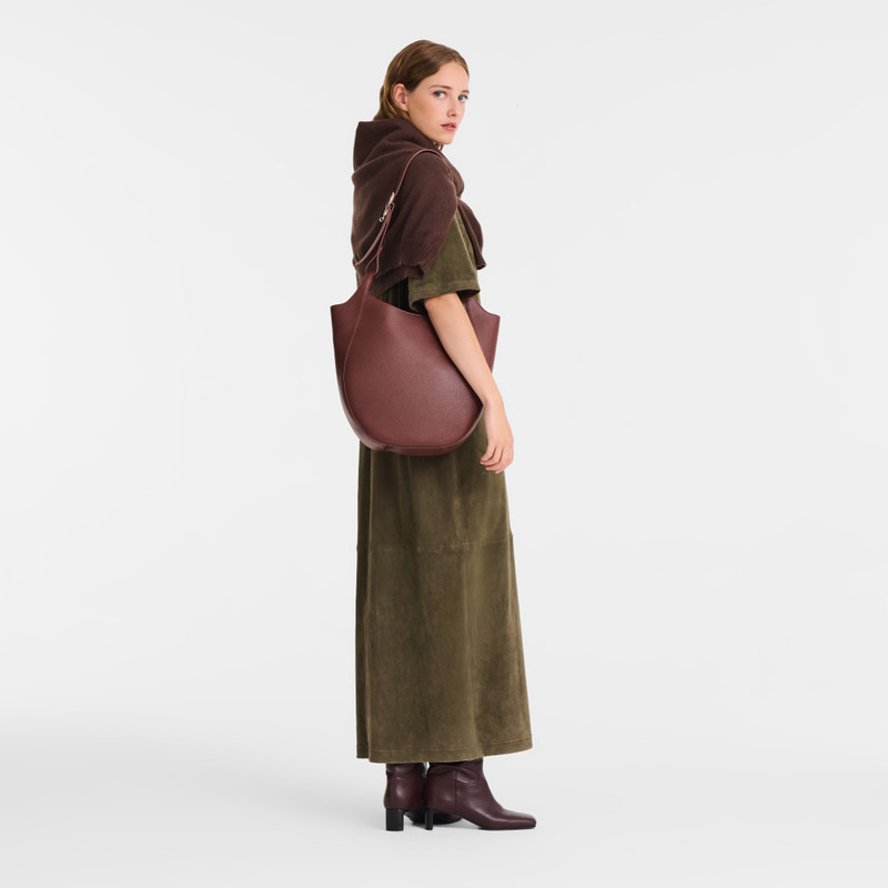 Longchamp Le Foulonné L Hobo bag Coffee - Leather outlook