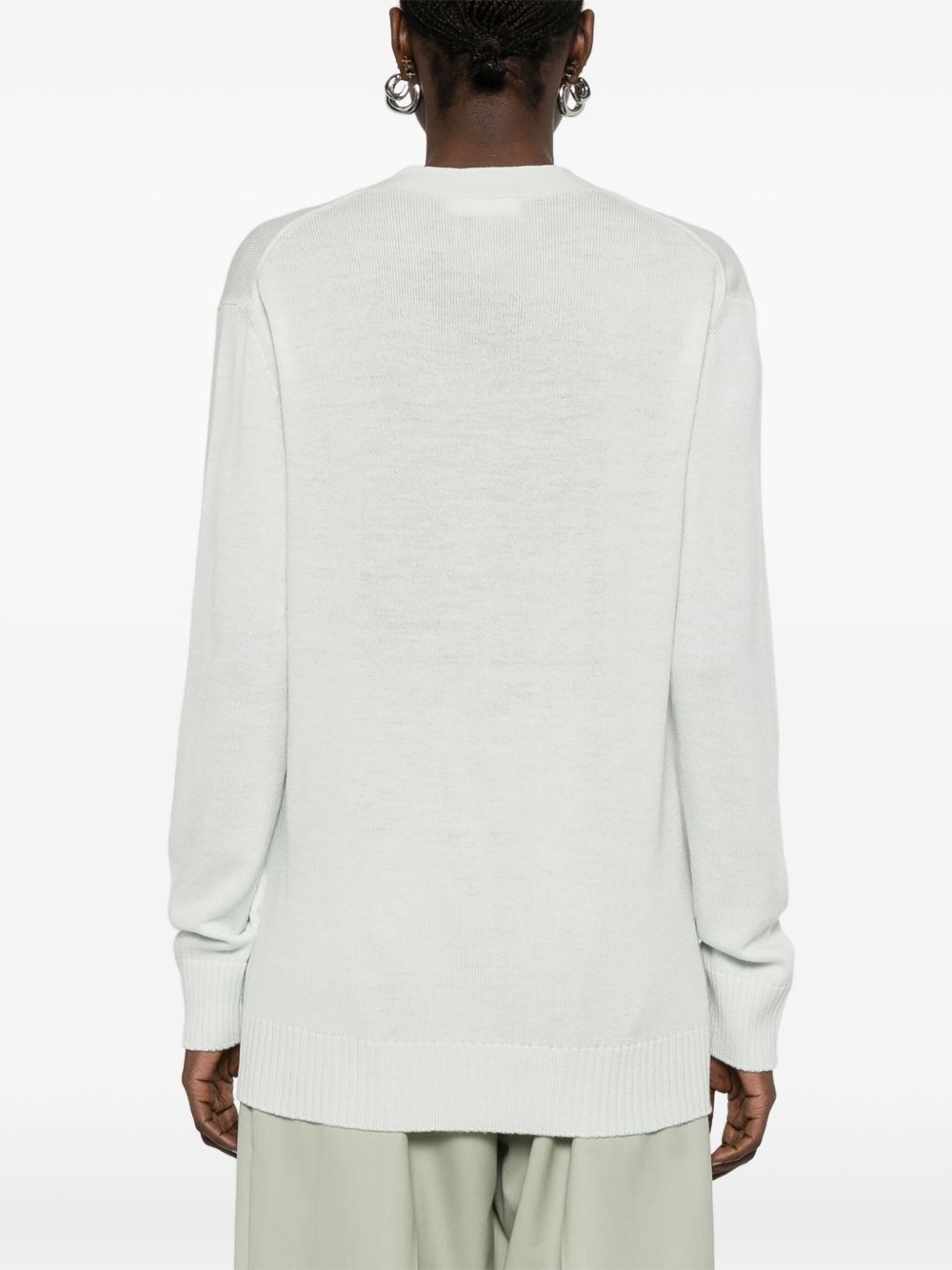 logo-embroidered cardigan - 4