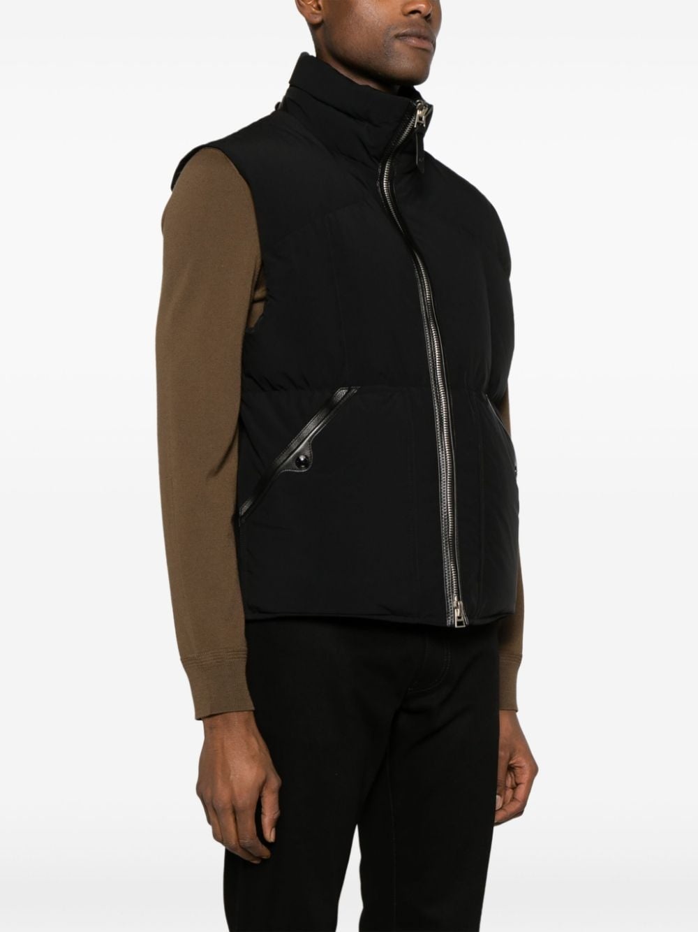 funnel-neck quilted gilet - 2