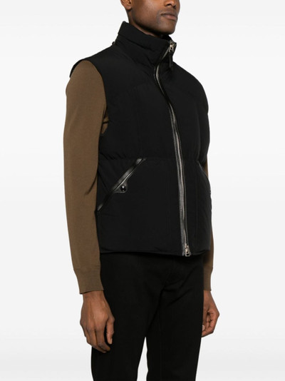 TOM FORD funnel-neck quilted gilet outlook