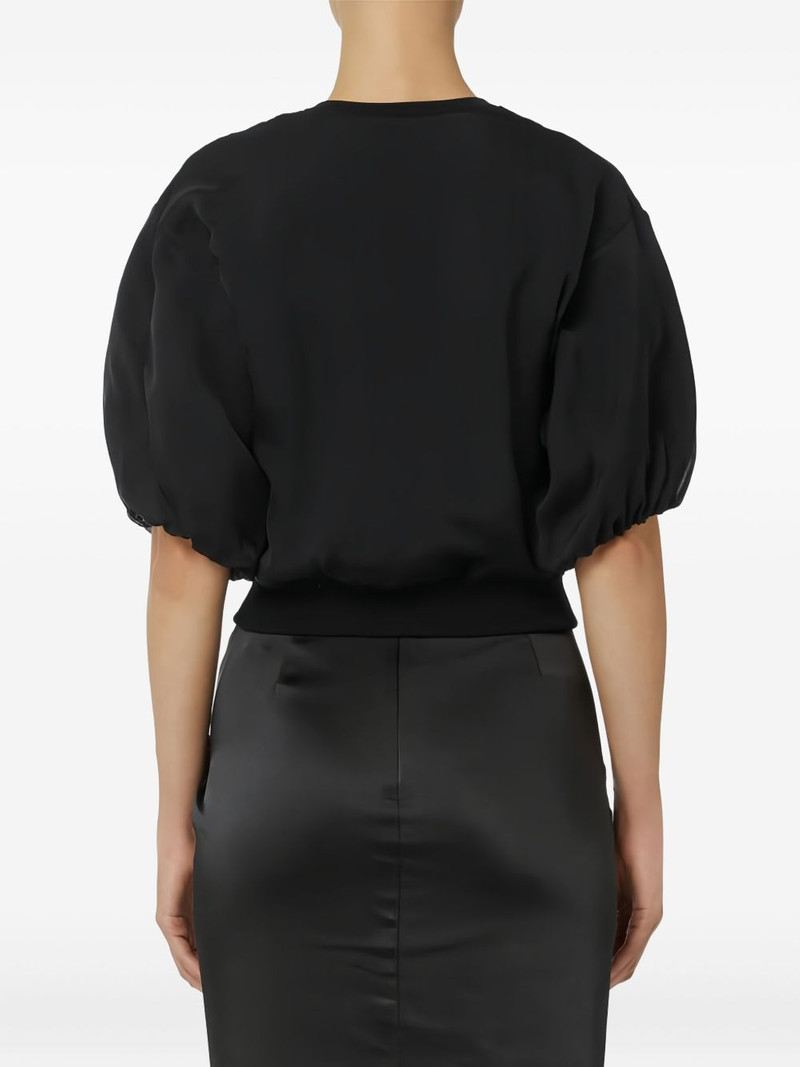 jewel-button puffed-sleeve cardigan 3