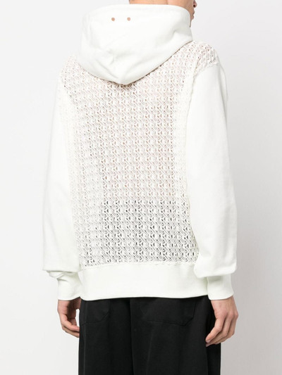 Andersson Bell lace-panel cotton hoodie outlook