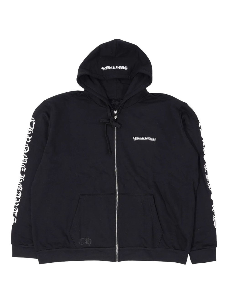 logo-detail zip-up hoodie 1