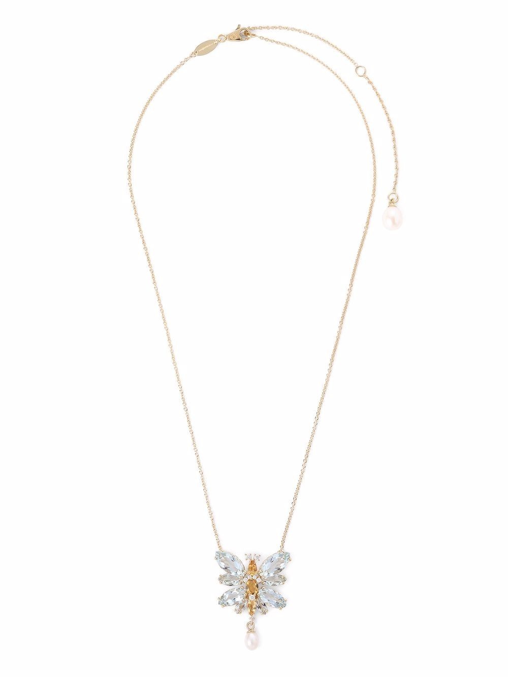 18kt yellow gold Spring gemstone pendant necklace - 3