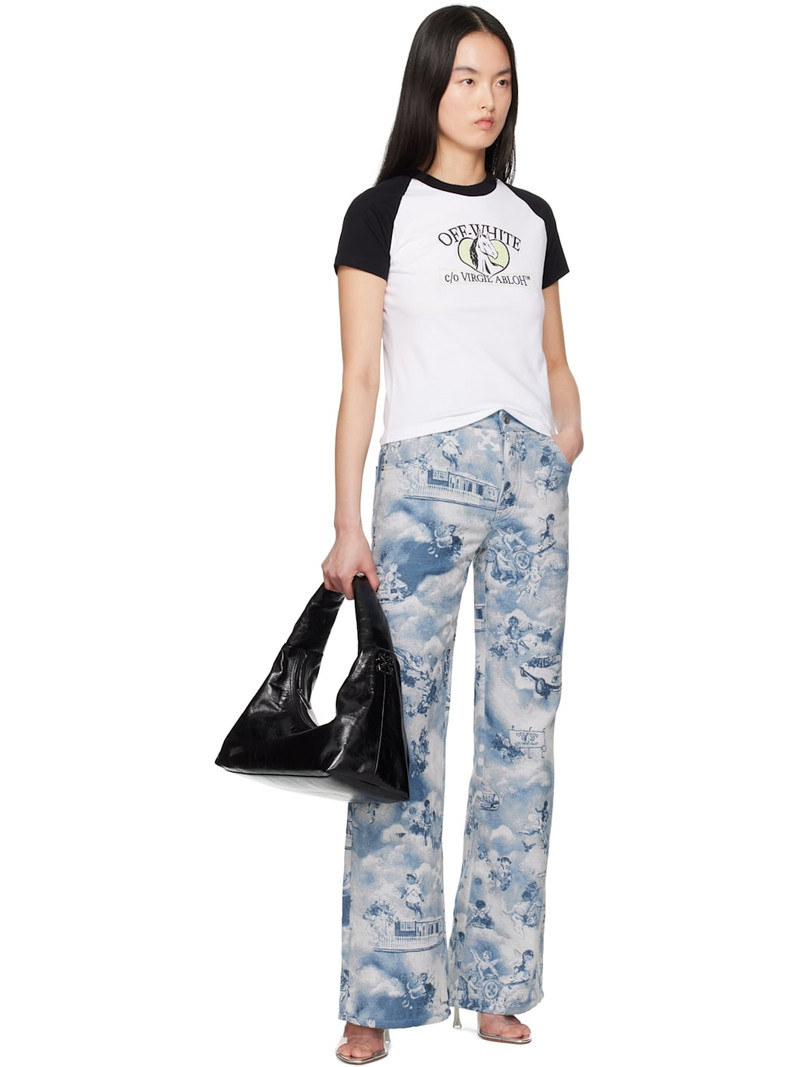 Off-White White & Black Horse Billboard Raglan T-shirt outlook