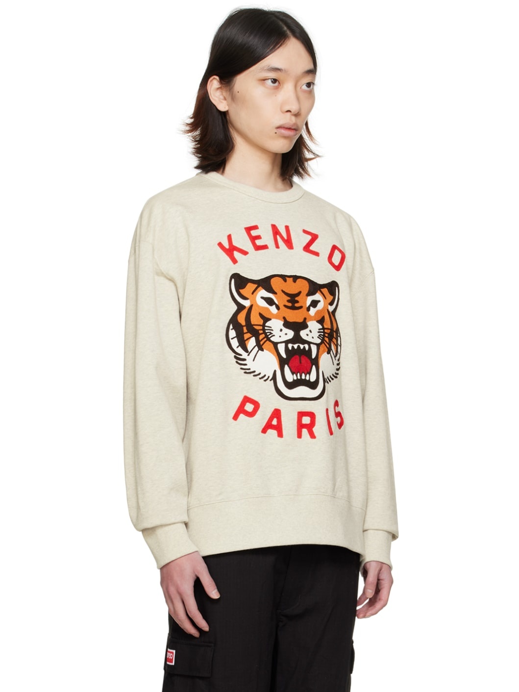 Gray Kenzo Paris Lucky Tiger Sweatshirt - 2