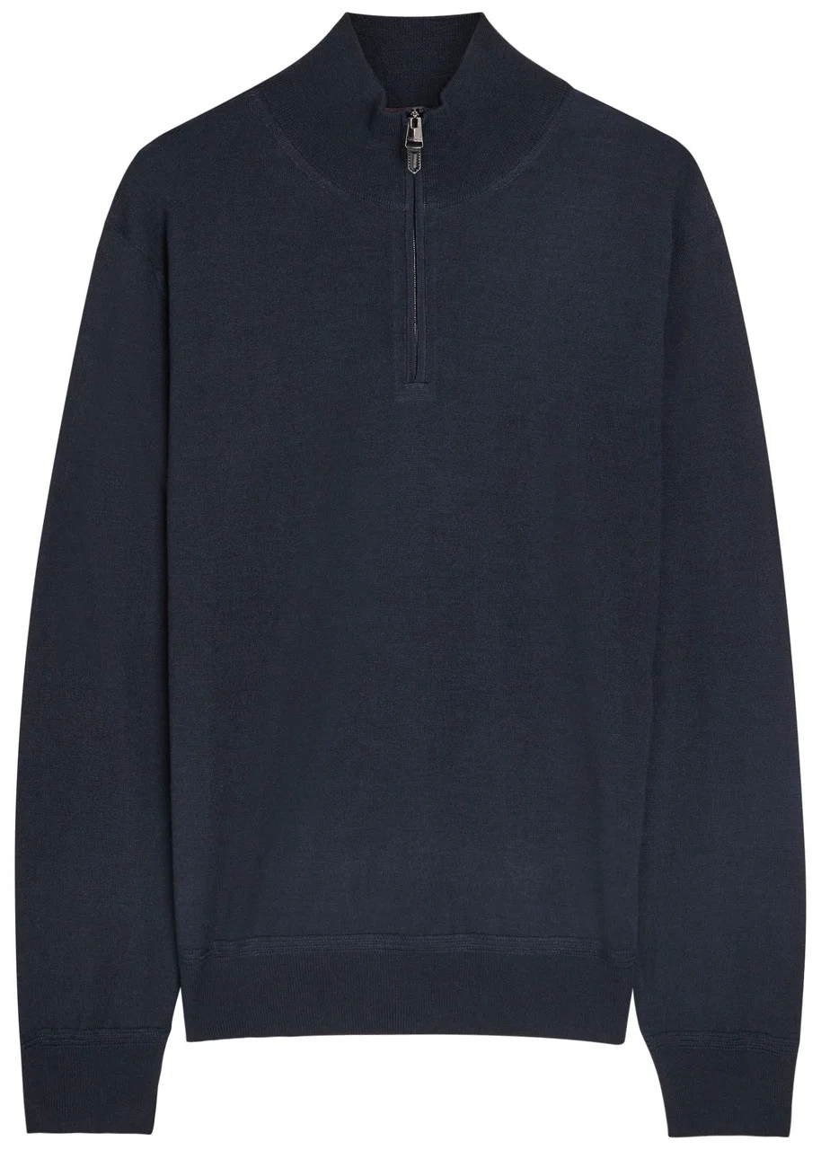 Canali Half-zip Wool-blend Jumper - 1
