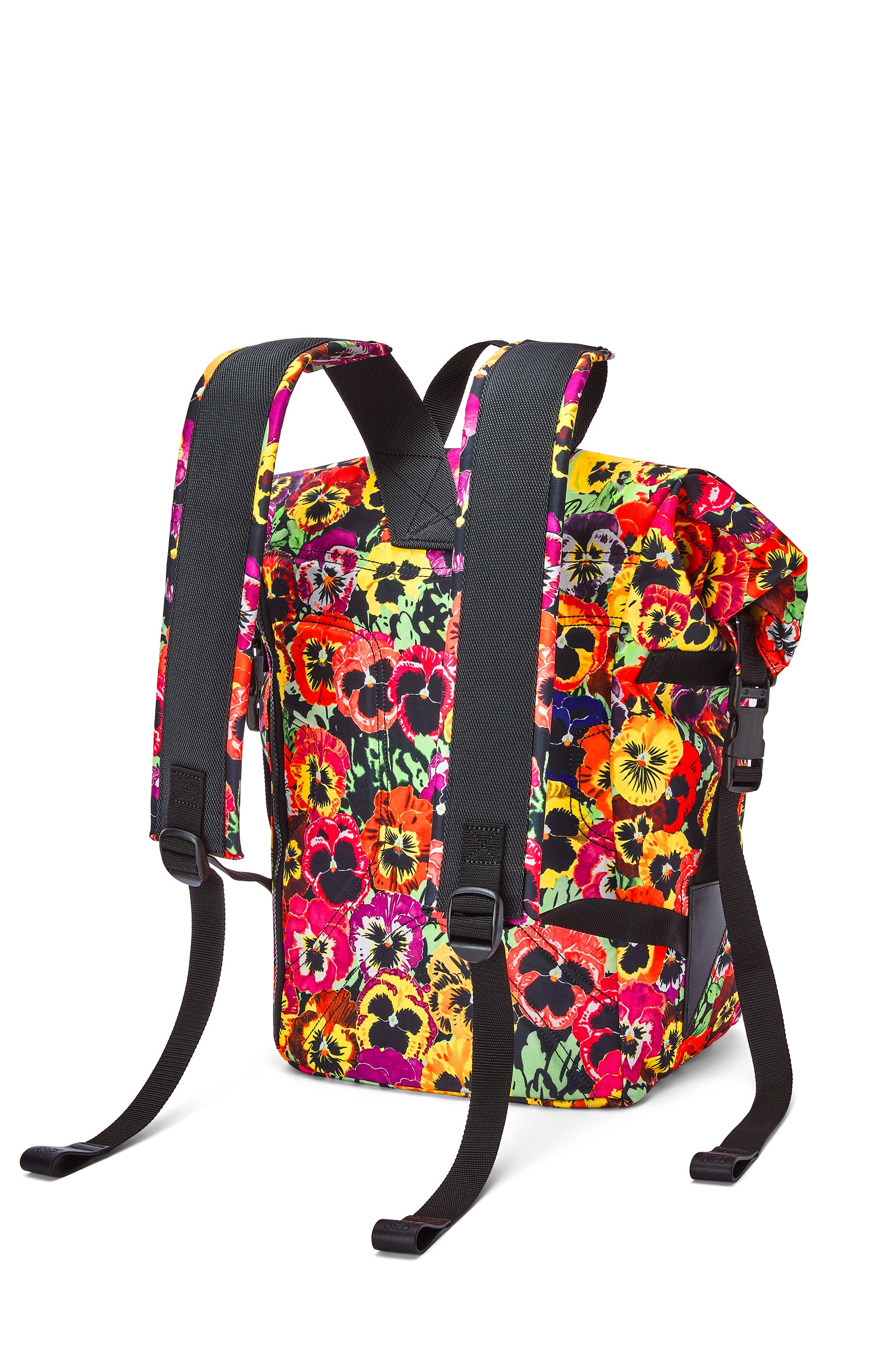 Pansies Roll Top backpack in nylon - 4