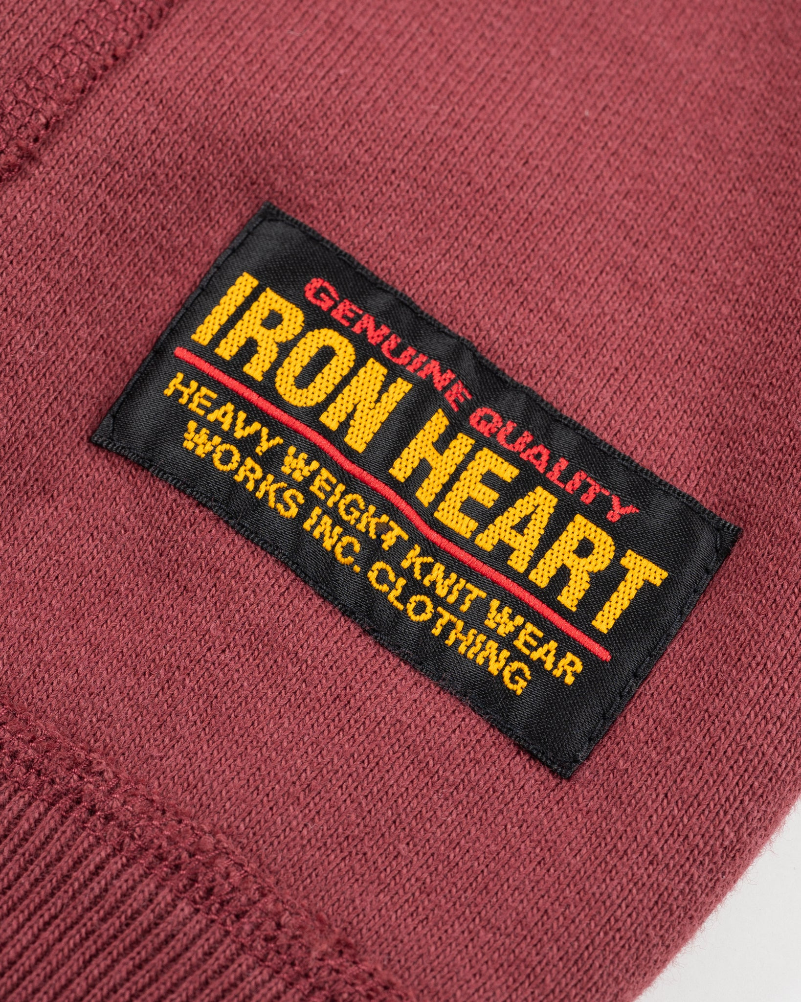 IHSW-49-BUR 14oz Ultra Heavyweight Loopwheel Cotton Hoodie - Burgundy - 6