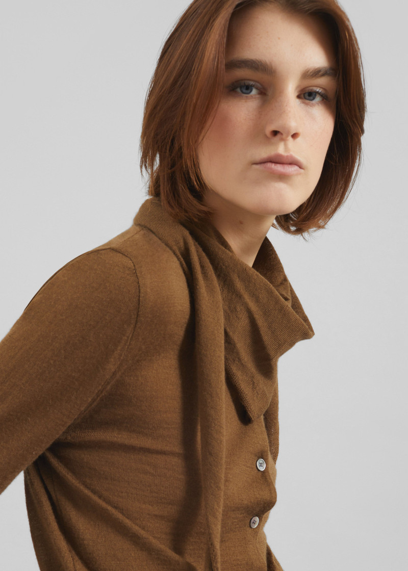Clervaux Scarf Cardigan - Brown 6