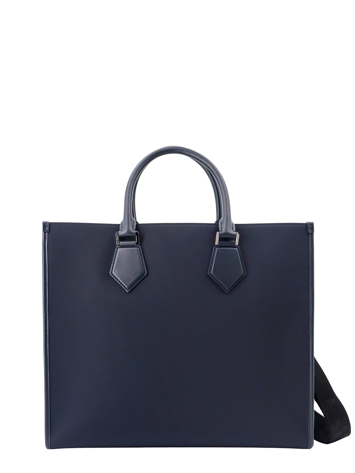 Nylon and leather handbag with frontal logo print - 2
