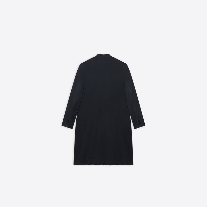 BALENCIAGA Men's Worn-out Tailored Coat in Black outlook
