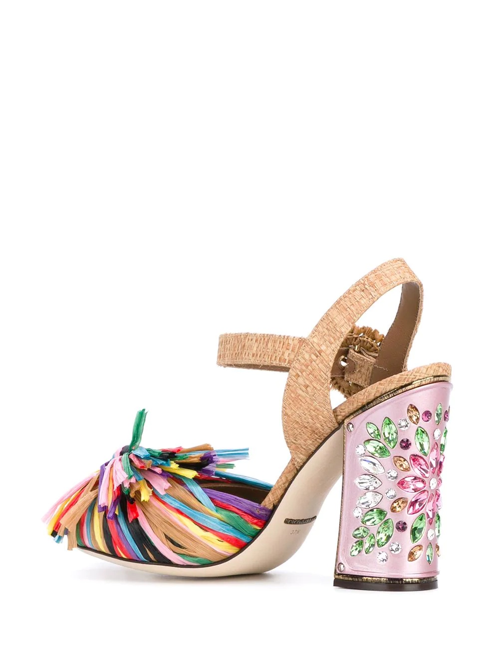 fringed embellished sandals - 3