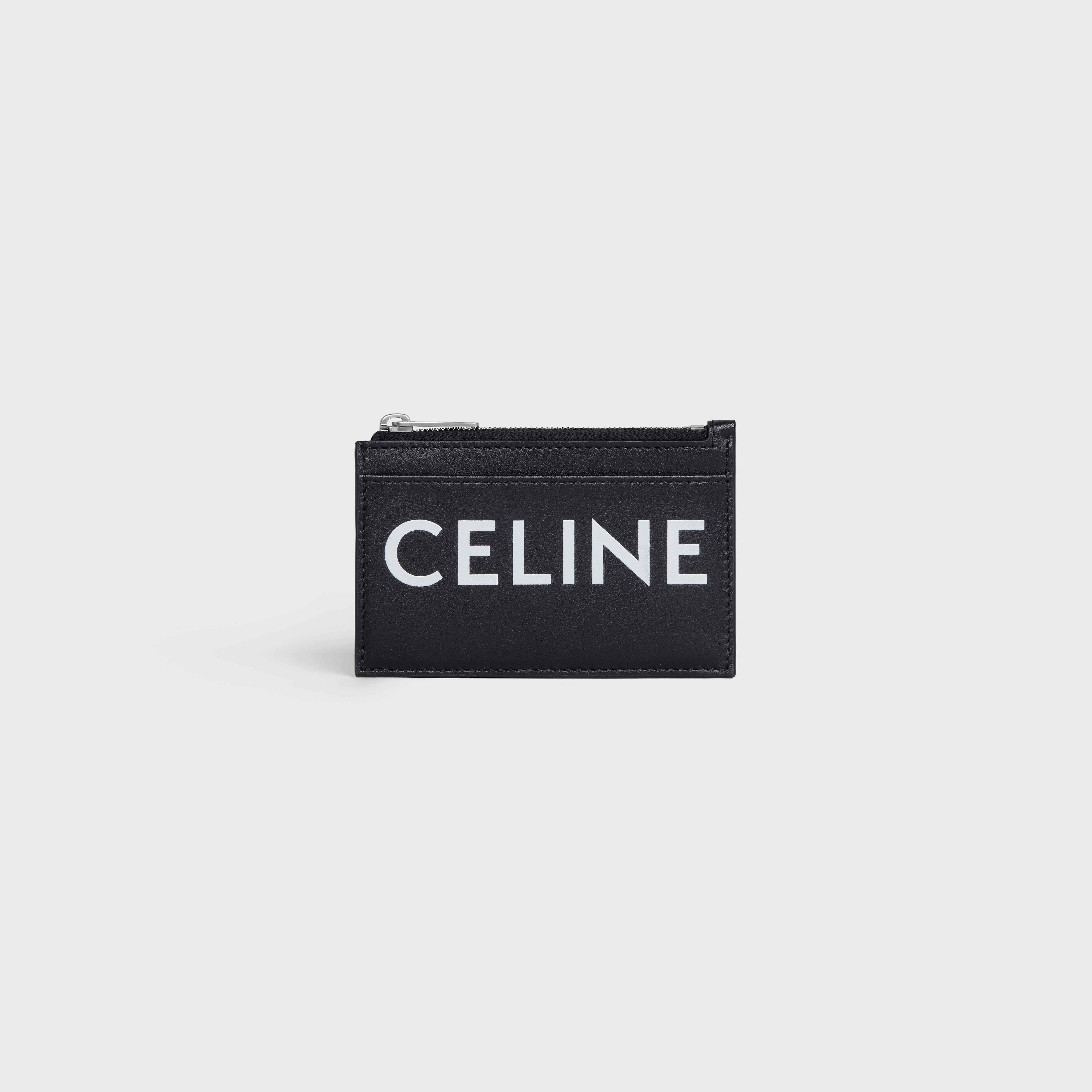 Zipped Card Holder in Smooth Calfskin with Celine Print - 1