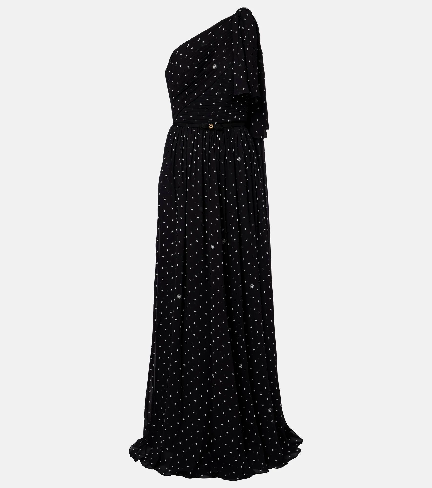 Polka-dot one-shoulder gown - 1