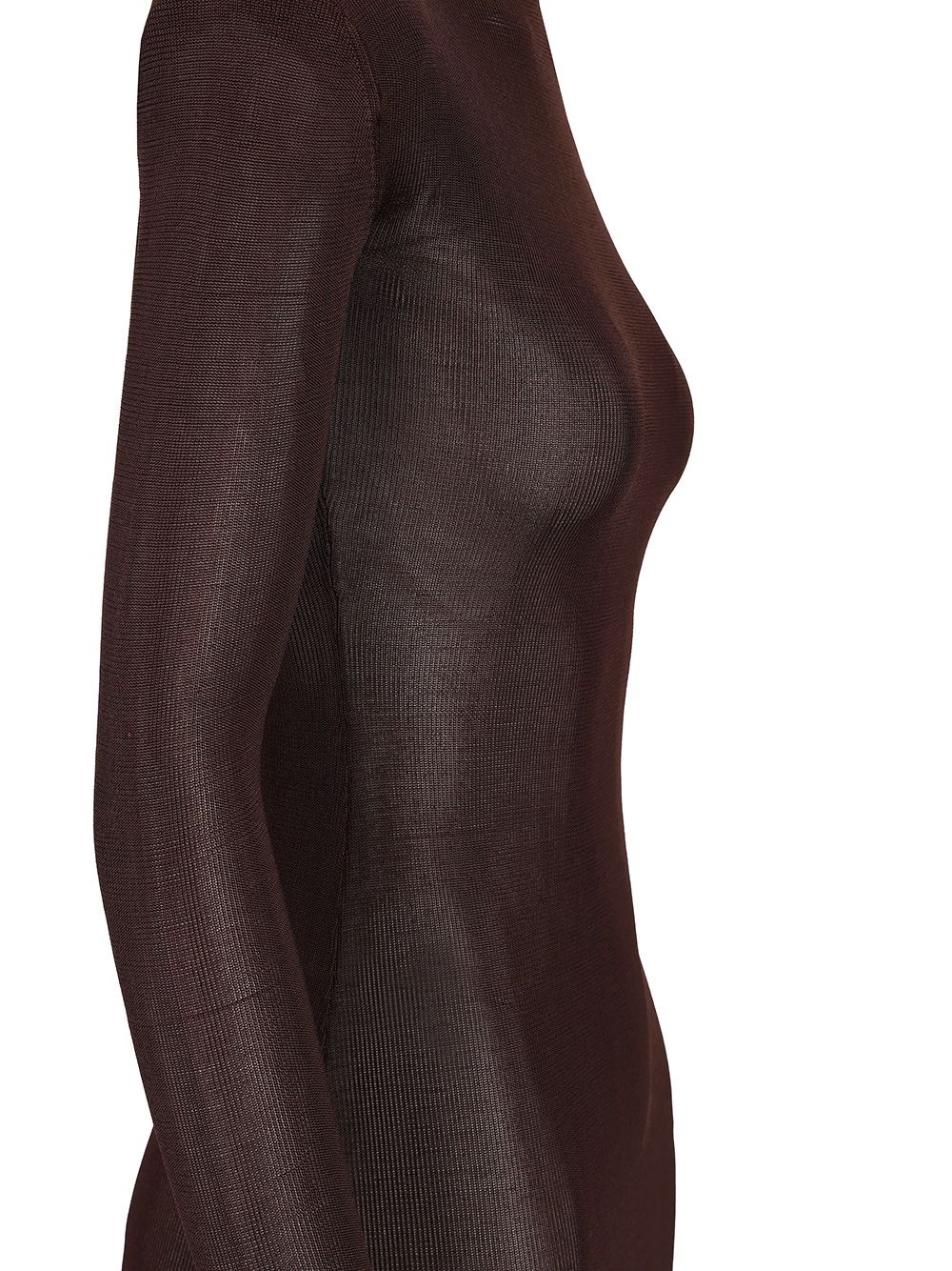 Brown Viscose Knit Maxi Dress Dresses Brown - 3