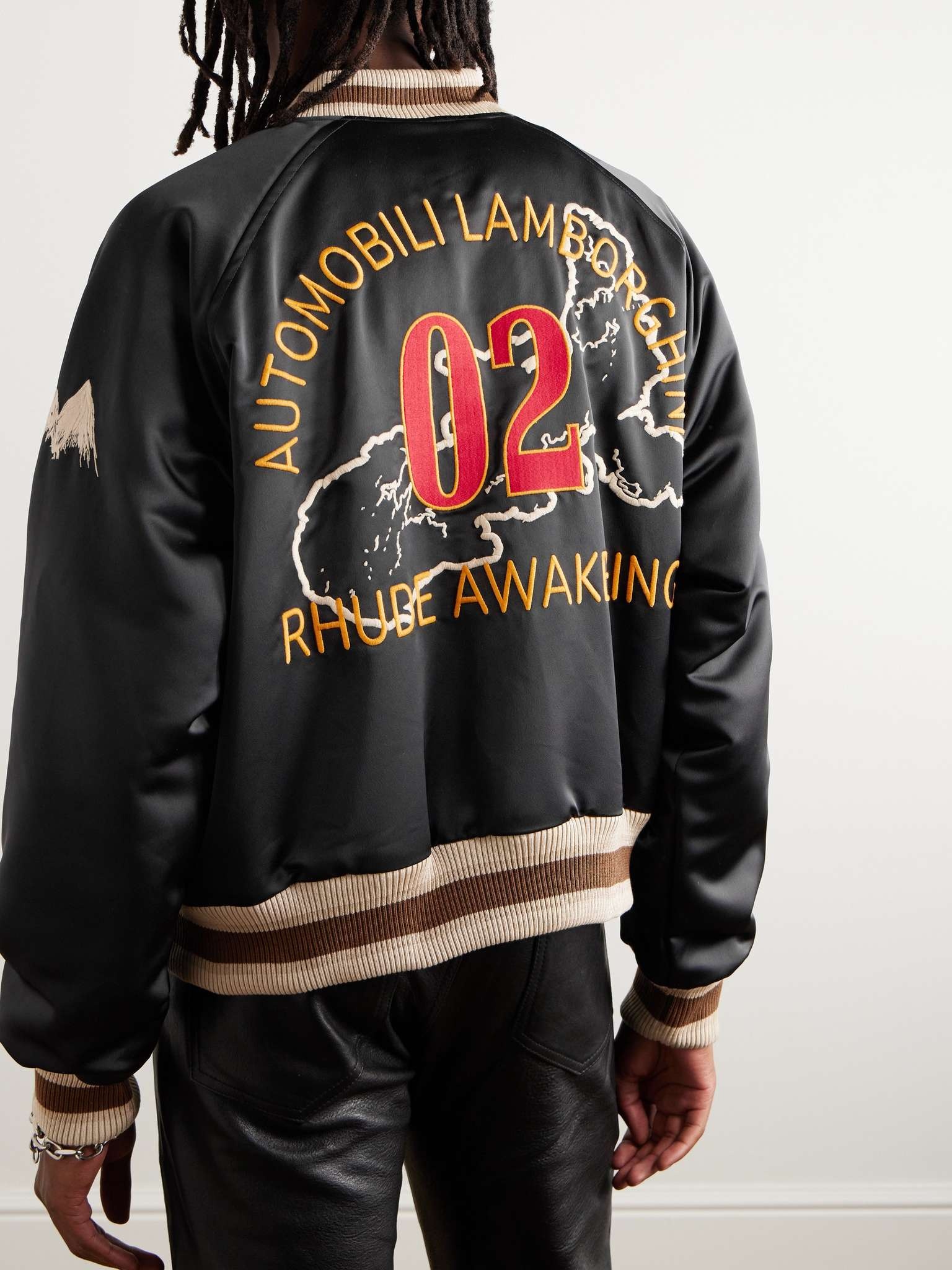 + Lamborghini Awakening Logo-Embroidered Shell Bomber Jacket - 4