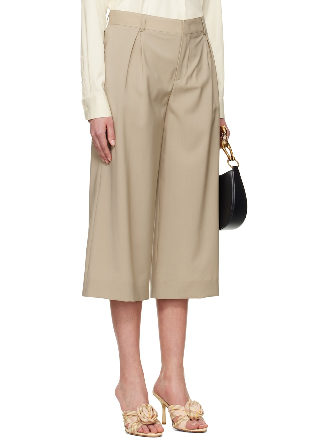 Beige Tailored Twist Trousers - 2