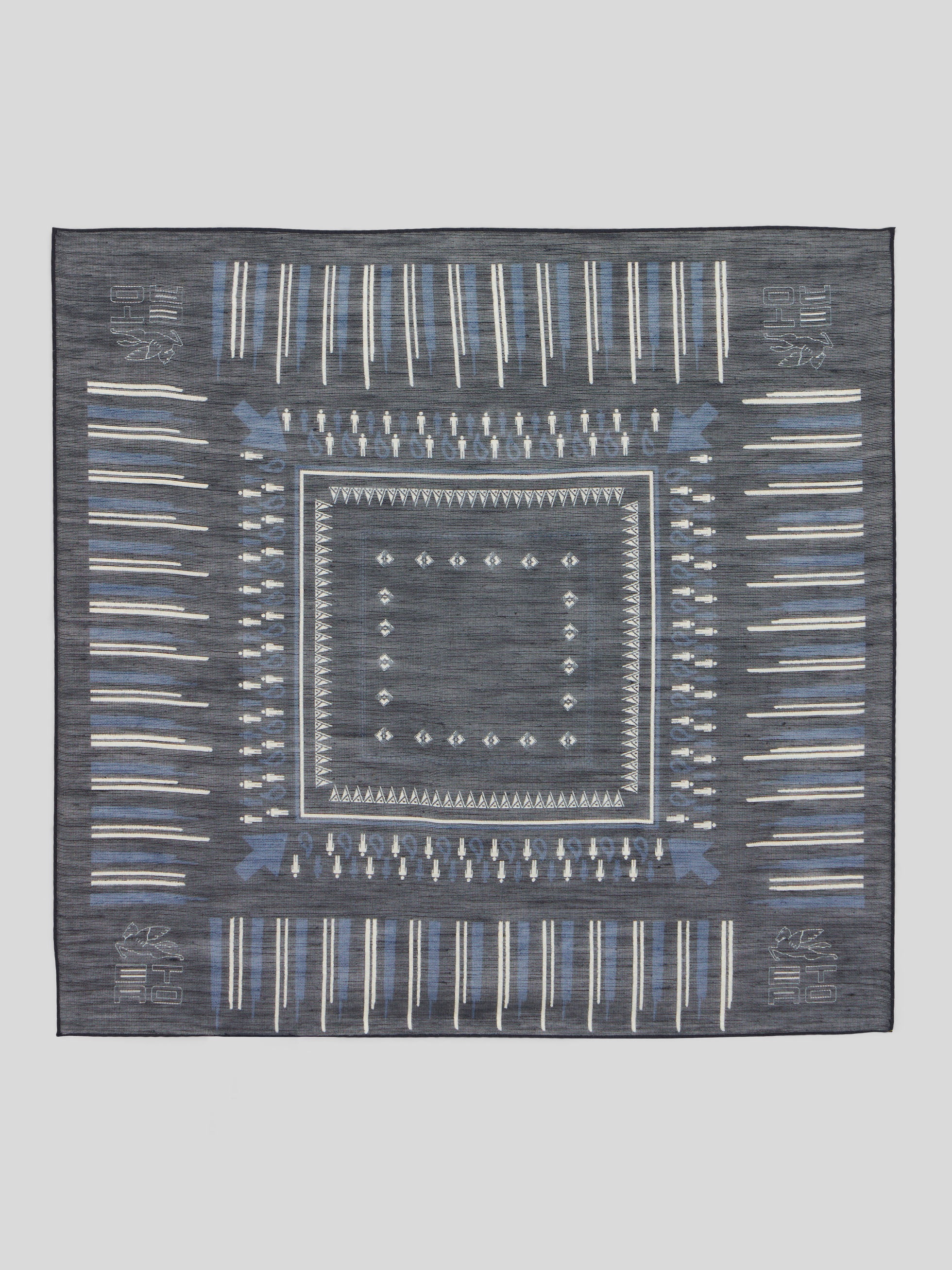 GEOMETRIC PLACED PRINT POCKET SQUARE - 1