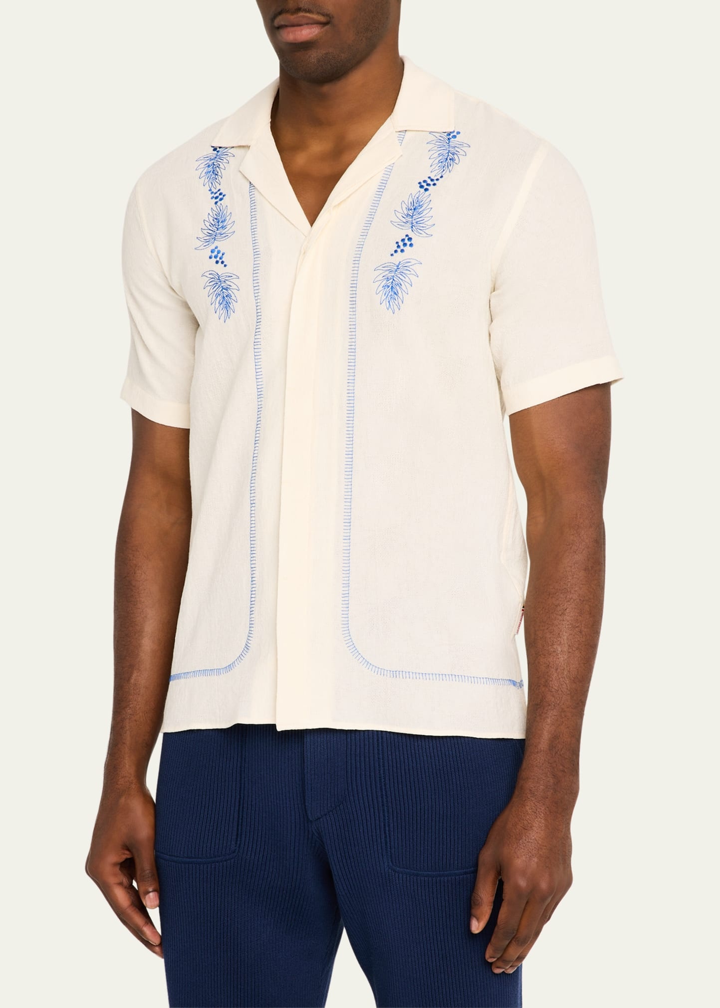 Men's Maitan Embroidered Camp Shirt - 4
