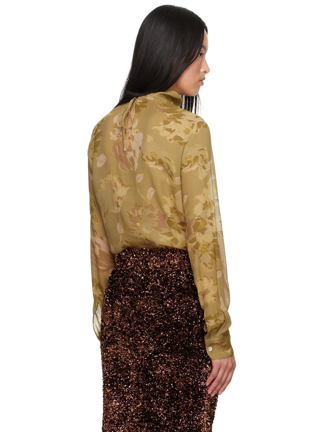 Yellow Crepe Blouse - 3