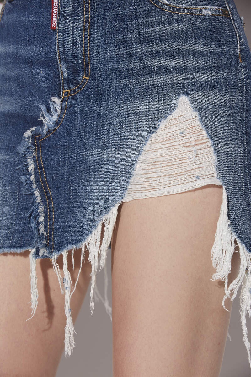 FRINGED MINI SKIRT - 4