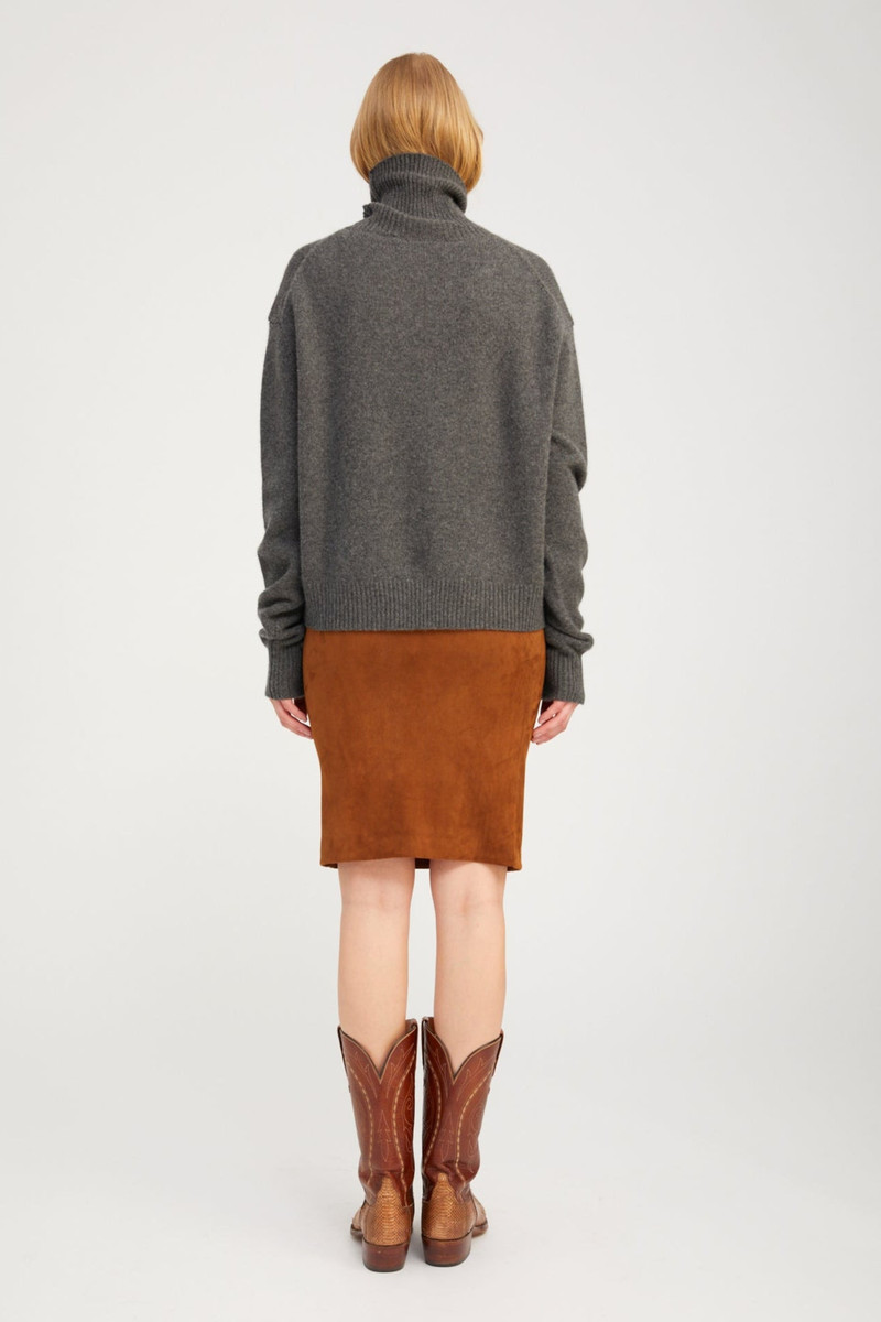 GREY CASHMERE HEART TURTLENECK SWEATER 4