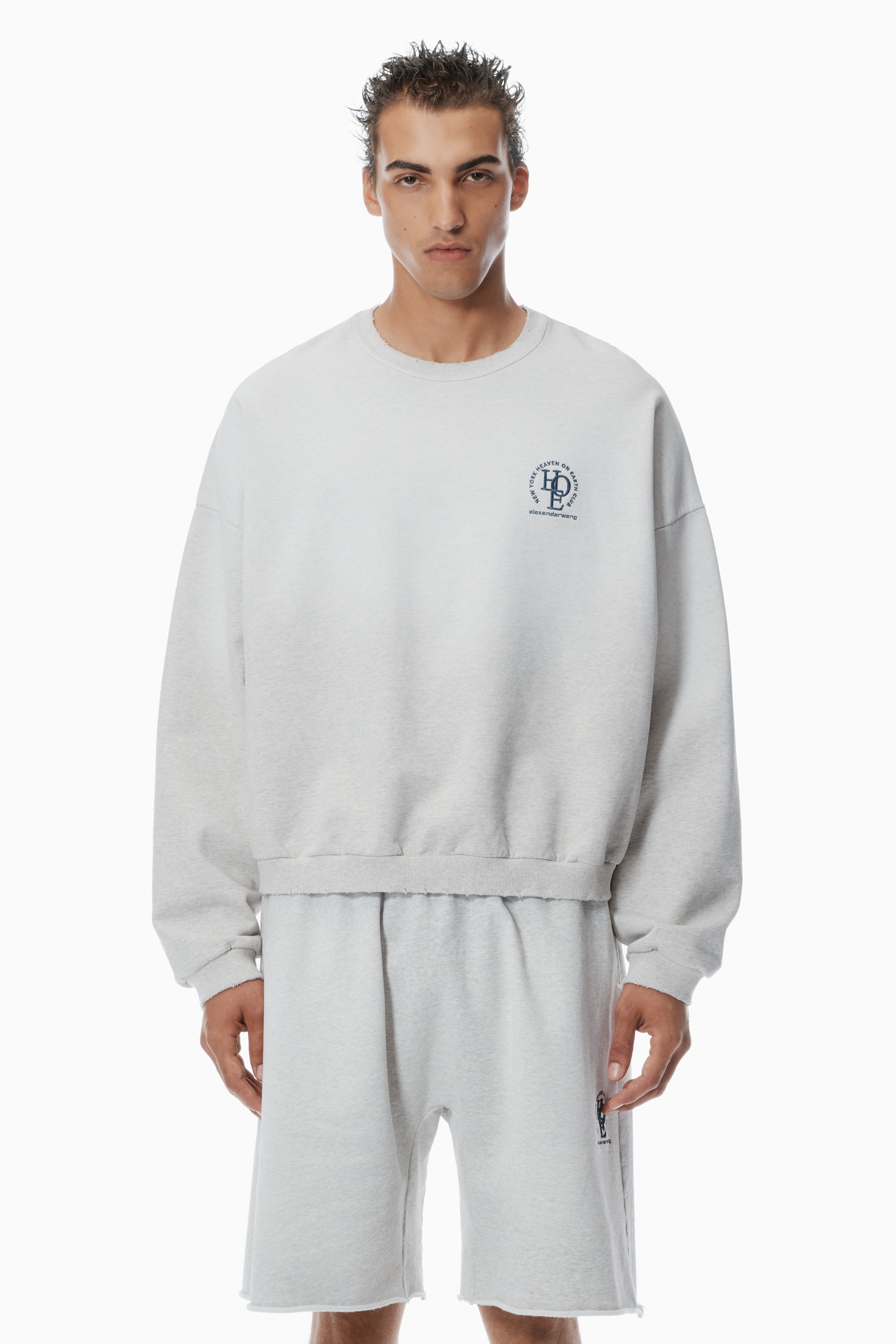 Unisex Logo Oversized Cotton Terry Sweat Short - 5