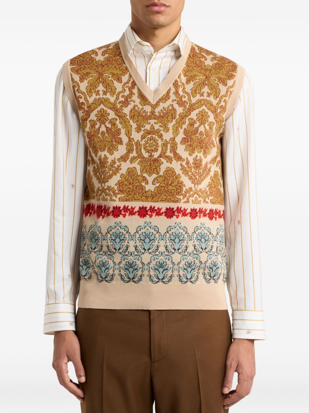 jacquard-pattern waistcoat - 3