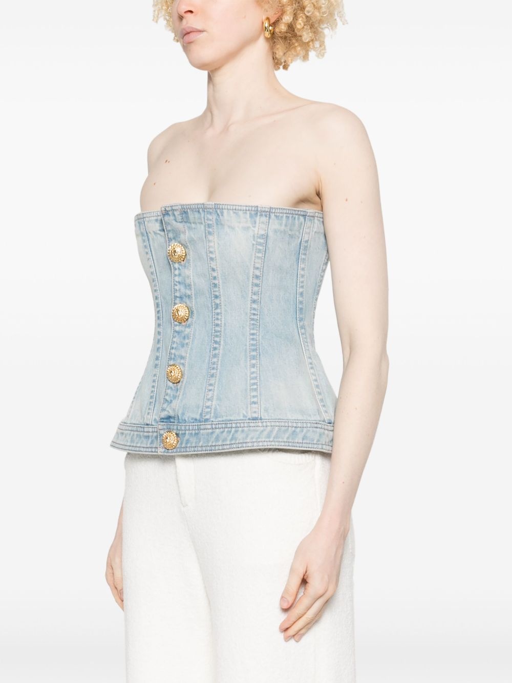 denim corset top - 3