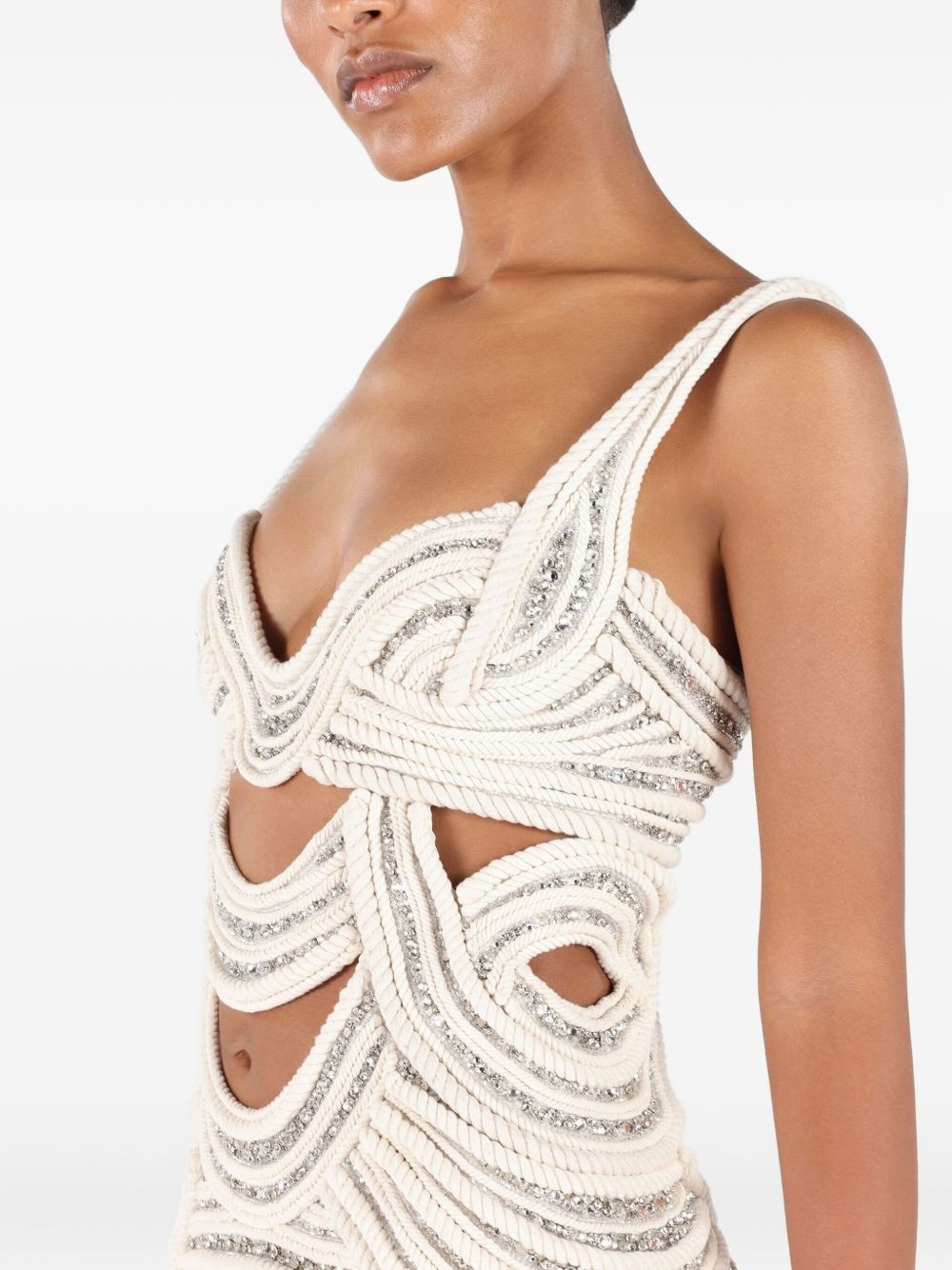 cut-out mini dress - 5