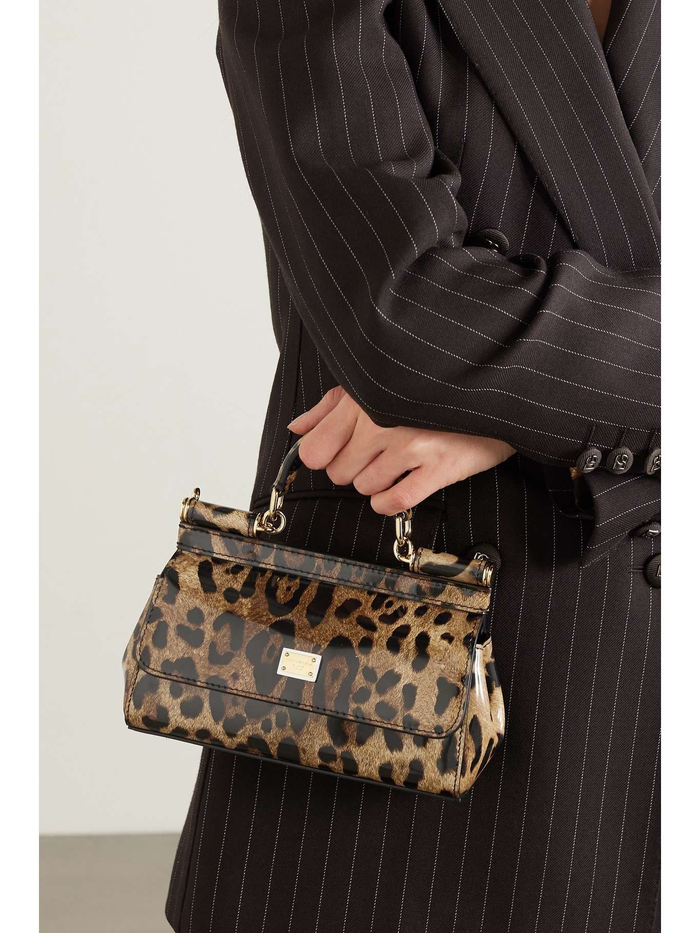 Sicily small leopard-print patent-leather tote - 2