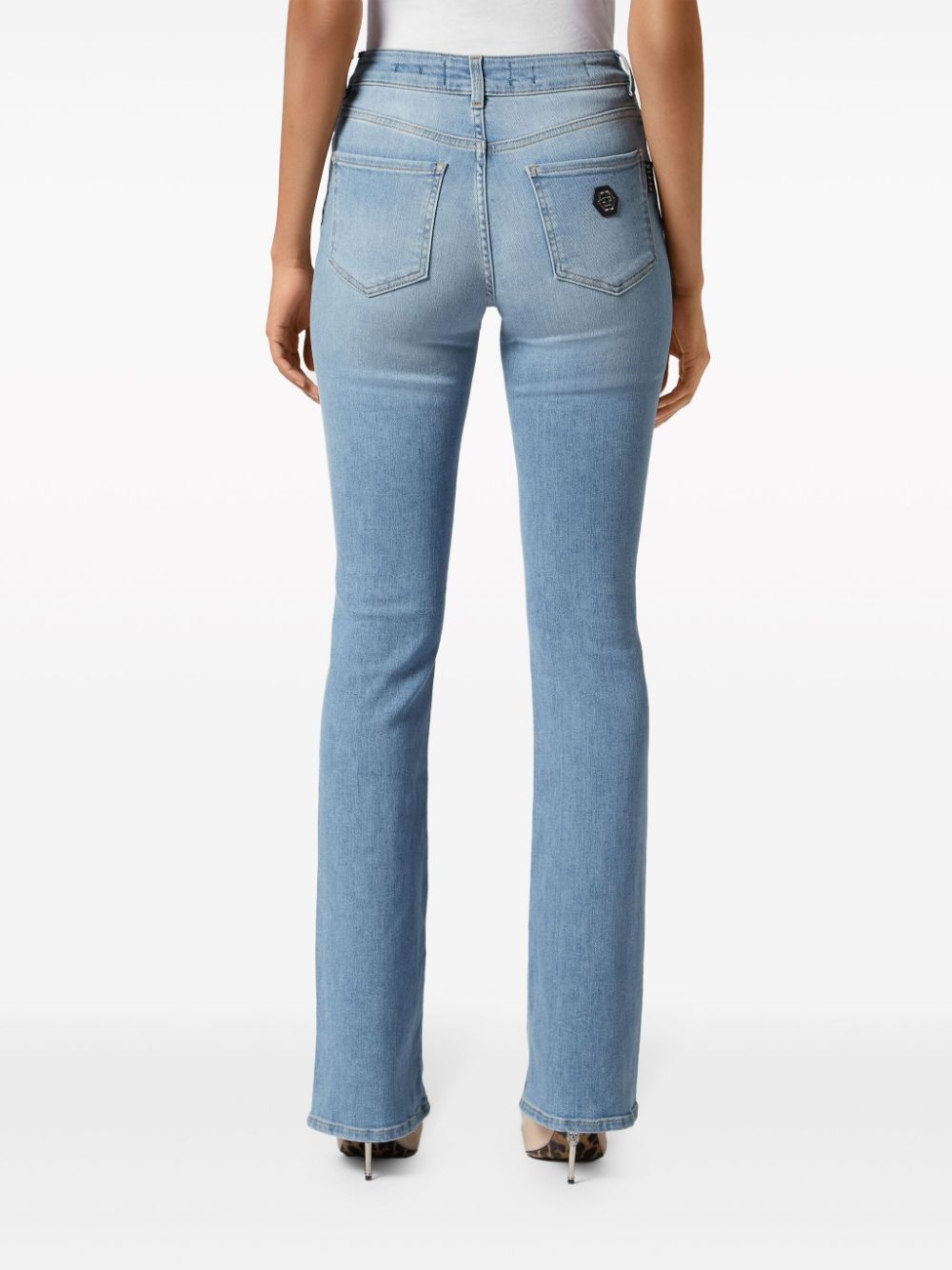 logo-appliquÃ©d flared jeans - 3