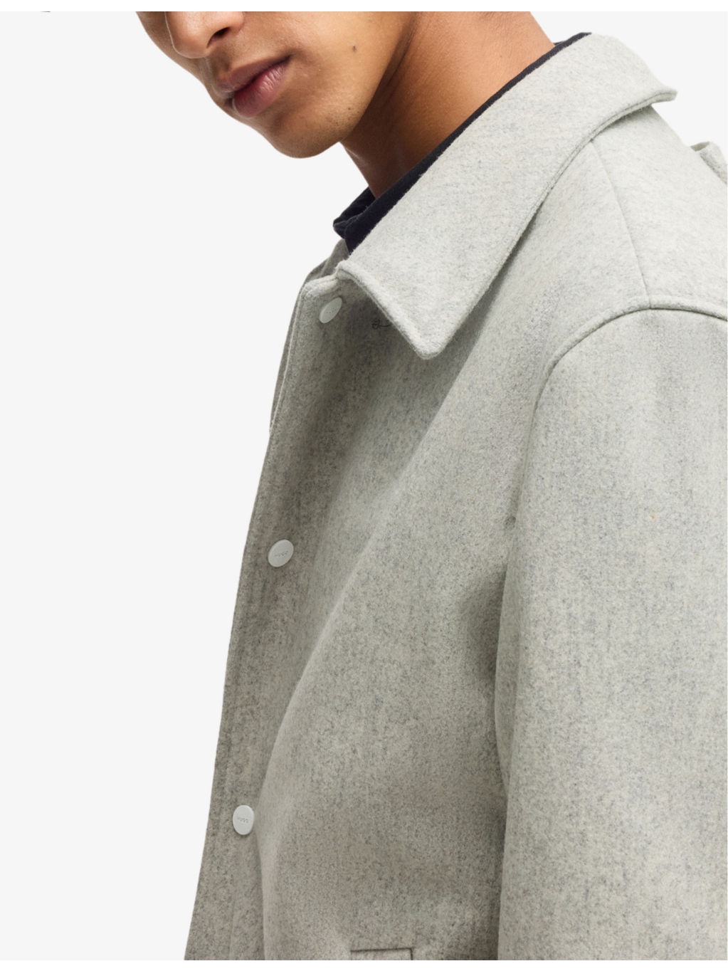 Branded stand-collar wool-blend jacket - 5