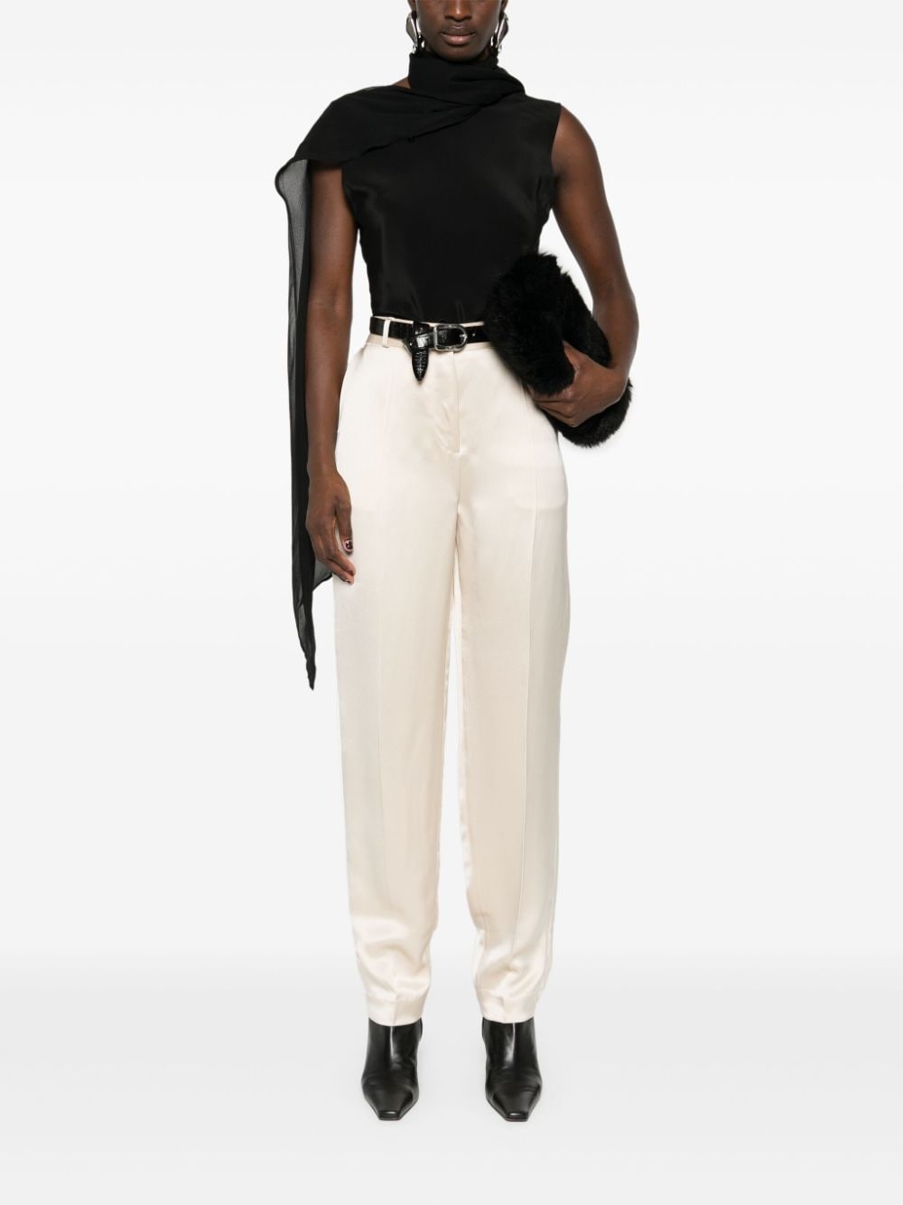 low-waist satin trousers - 2