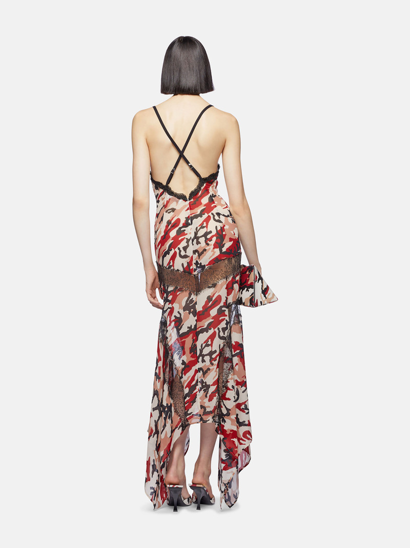 BEIGE, BLACK, RED AND NUDE MIDI DRESS 3