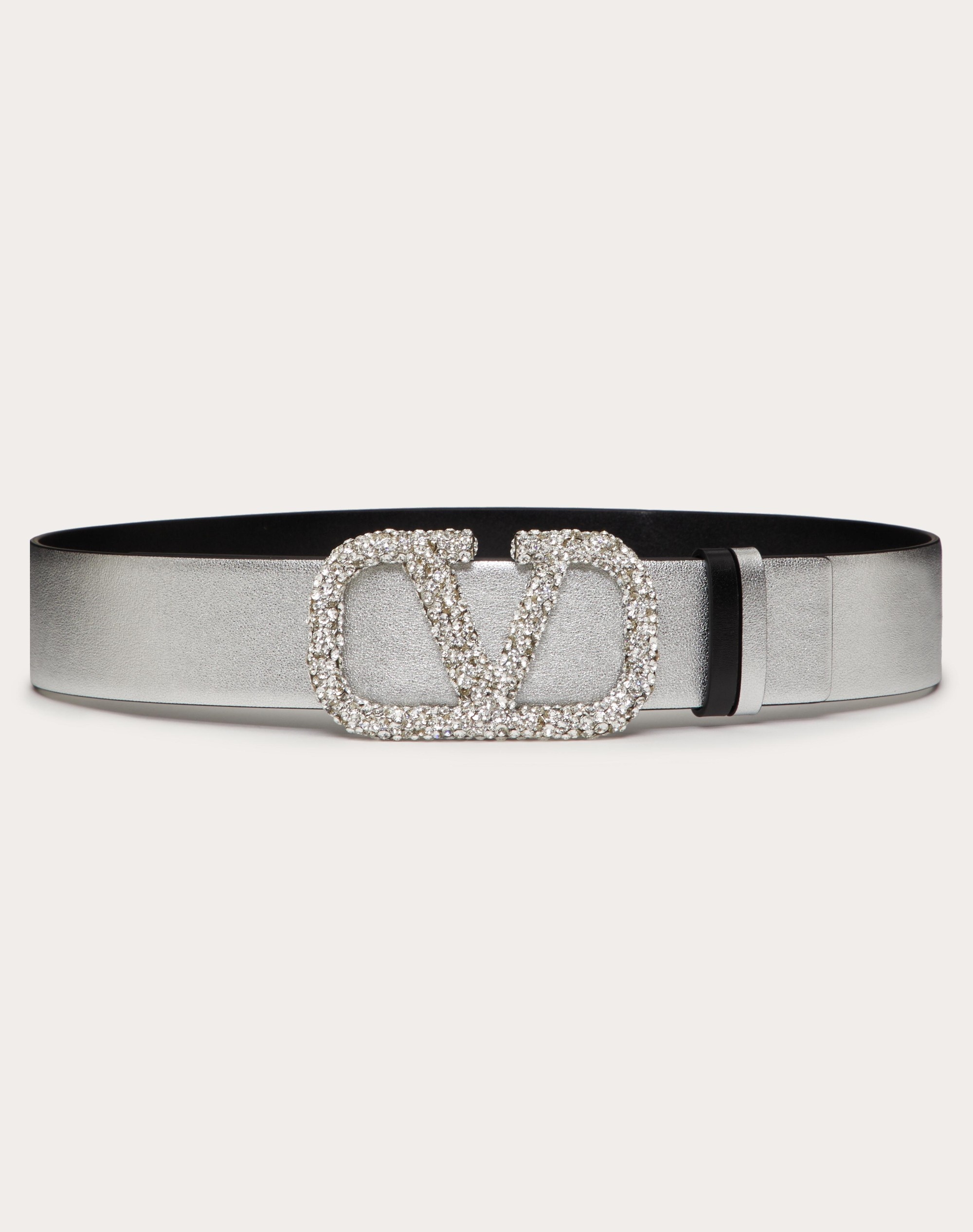 REVERSIBLE VLOGO SIGNATURE BELT IN METALLIC CALFSKIN 40 MM - 1