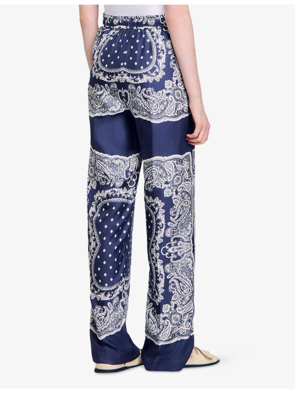 Bandana-Print Elasticated-Waist Woven Trousers - 4