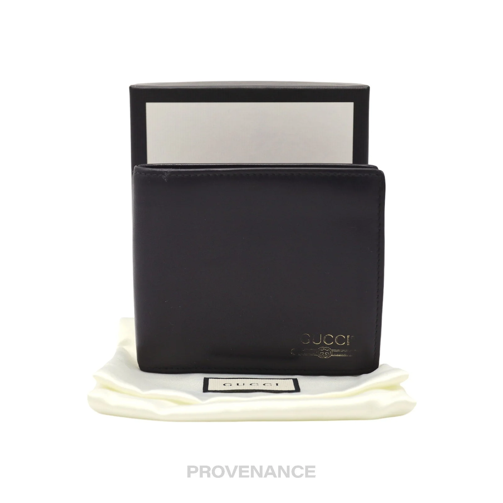 Gucci Vintage Logo Bifold Wallet - Black Leather - 1