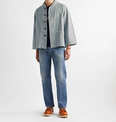 Chimala Shawl-Collar Striped Denim Jacket outlook