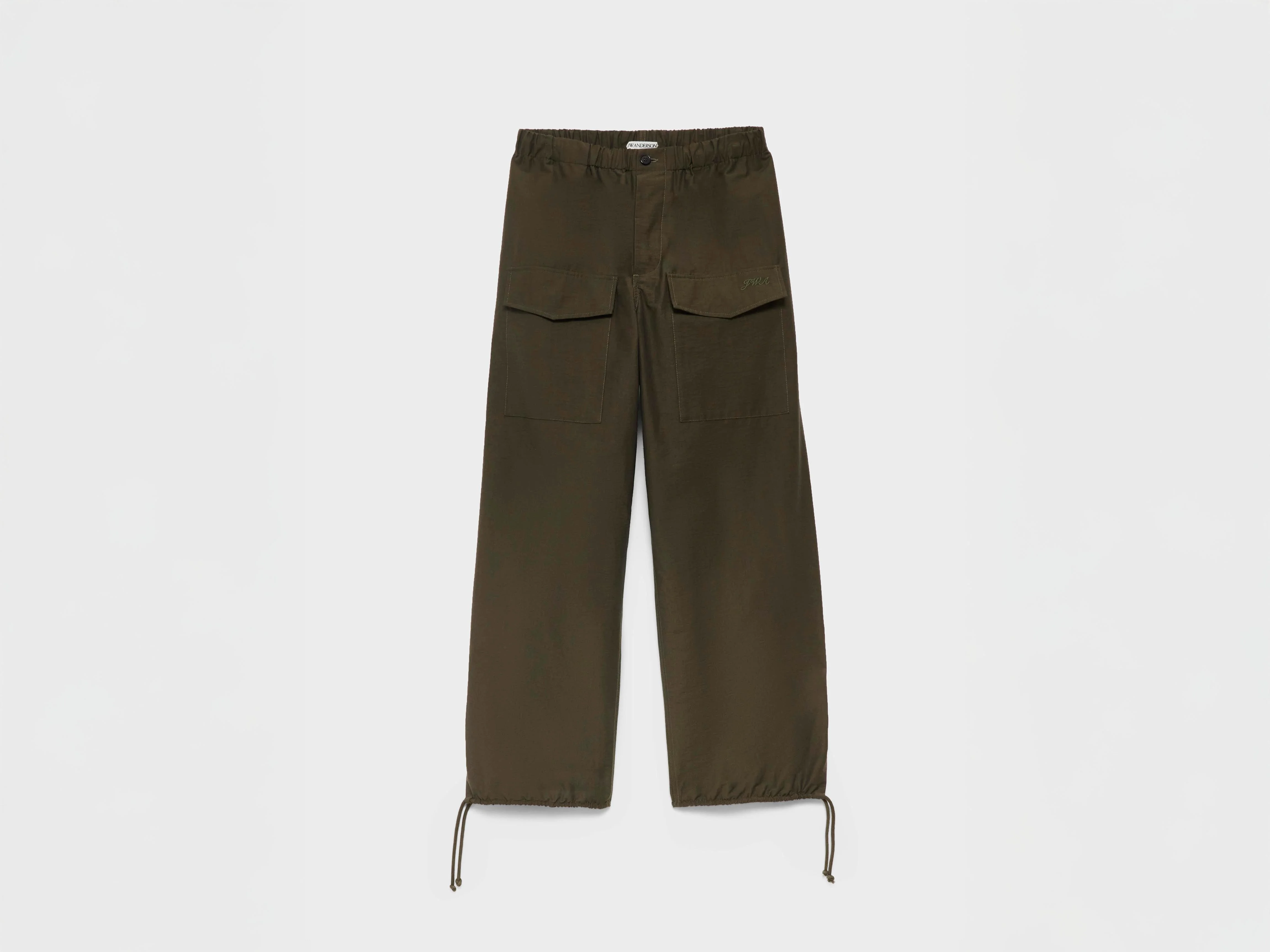 WOMENS PARACHUTE TRACK PANTS IN MILITARY GREEN - 1