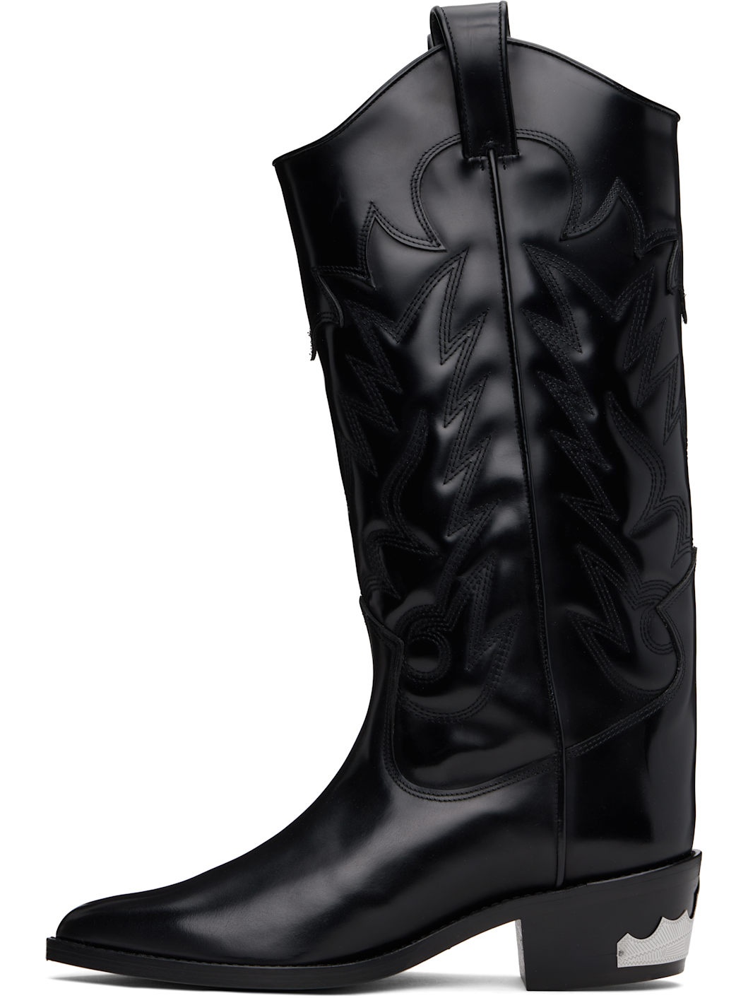 Black Leather Tall Boots - 3